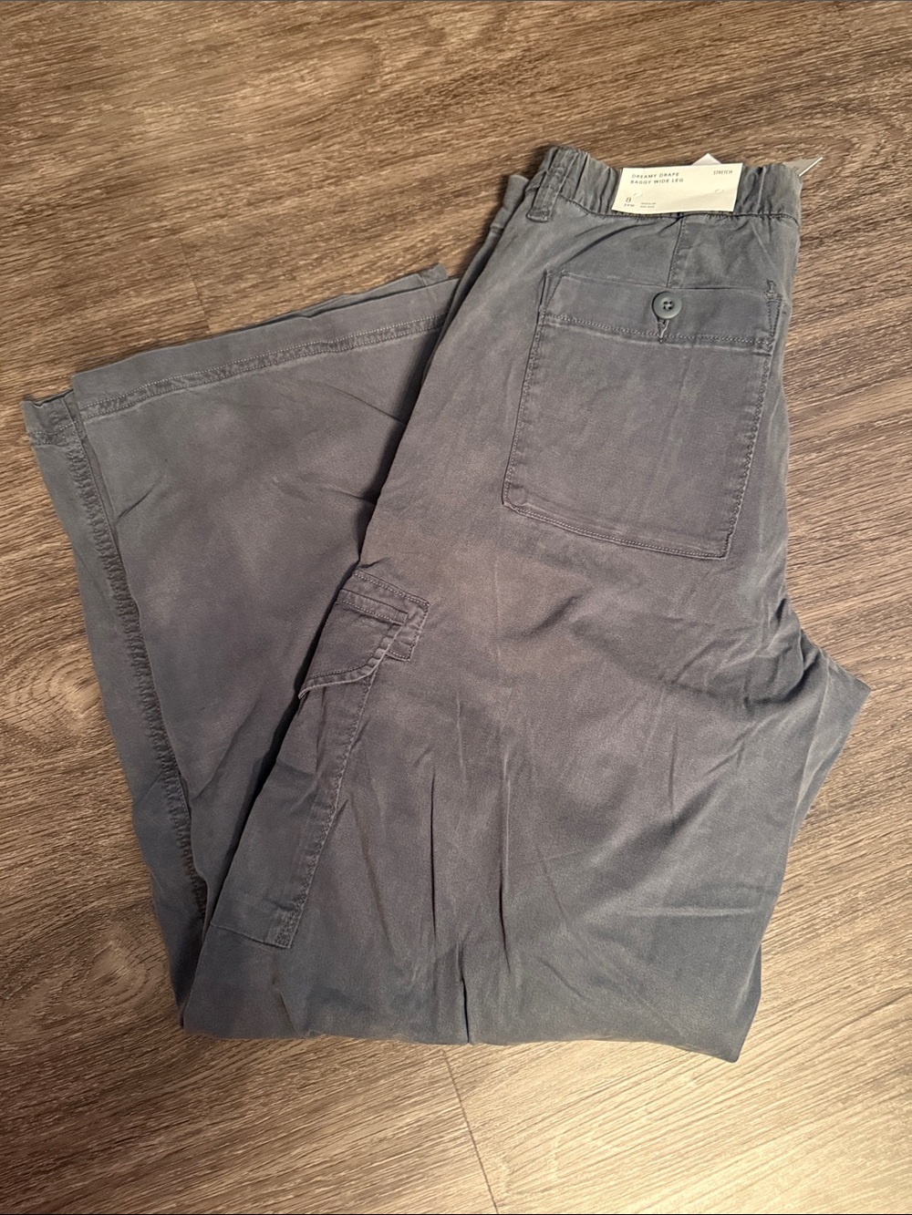 American Eagle Outfitters Wide Leg Cargo Pants - Charcoal